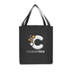 aerial view a black saturn jumbo grocery non woven tote bag, image 1 of 3