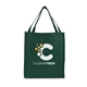 aerial view a hunter green saturn jumbo grocery non woven tote bag, image 1 of 3