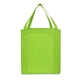 aerial view a lime green saturn jumbo grocery non woven tote bag, image 1 of 4