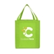 aerial view a lime green saturn jumbo grocery non woven tote bag, image 1 of 3