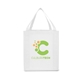 aerial view a white saturn jumbo grocery non woven tote bag, image 1 of 3