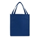 aerial view a navy blue saturn jumbo grocery non woven tote bag, image 1 of 4