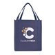 aerial view a navy blue saturn jumbo grocery non woven tote bag, image 1 of 3
