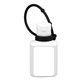 aerial view a black 1.0 oz broad spectrum spf30 sunscreen lotion in solid white flip - top squeeze bottle with colorful silicone leash, image 1 of 2