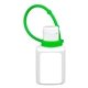 aerial view a lime 1.0 oz broad spectrum spf30 sunscreen lotion in solid white flip - top squeeze bottle with colorful silicone leash, image 1 of 2