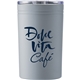 aerial view a gray sherpa 11 oz vacuum tumbler insulator with double - walled construction, image 1 of 4