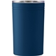 aerial view a navy blue sherpa 11 oz vacuum tumbler insulator with double - walled construction, image 1 of 2