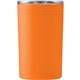 aerial view a orange sherpa 11 oz vacuum tumbler insulator with double - walled construction, image 1 of 2