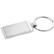 aerial view a silver 0.188 h x 0.875 w x 2 l wave key ring, image 1 of 4
