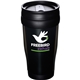 aerial view a translucent black 16 oz columbia plastic double wall insulated tumbler, image 1 of 2