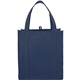 aerial view a navy blue the hercules non - woven grocery tote - 13 x 14.5, image 1 of 4