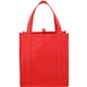 aerial view a red the hercules non - woven grocery tote - 13 x 14.5, image 1 of 6