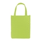 aerial view a lime green atlas non - woven grocery tote bag with reinforced handles, image 1 of 2