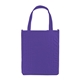 aerial view a purple atlas non - woven grocery tote bag with reinforced handles, image 1 of 2