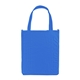 aerial view a reflex blue atlas non - woven grocery tote bag with reinforced handles, image 1 of 2
