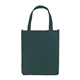 aerial view a hunter green atlas non - woven grocery tote bag with reinforced handles, image 1 of 2