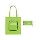 aerial view a lime green non woven multi color slim pouch zippin tote bag 13.4 x 14.5, image 1 of 3