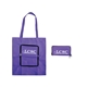 aerial view a purple non woven multi color slim pouch zippin tote bag 13.4 x 14.5, image 1 of 3