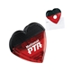 aerial view a translucent red heart magnetic memo clip, image 1 of 2