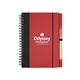 aerial view a red contrast paperboard spiral notebook pen 5.5 x 7.125, image 1 of 2