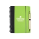 aerial view a lime green contrast paperboard spiral notebook pen 5.5 x 7.125, image 1 of 2