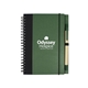 aerial view a hunter green contrast paperboard spiral notebook pen 5.5 x 7.125, image 1 of 2