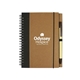 aerial view a brown contrast paperboard spiral notebook pen 5.5 x 7.125, image 1 of 2