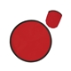 aerial view a red 10 folding flying disc, image 1 of 2