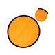 aerial view a orange 10 folding flying disc, image 1 of 2