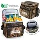 a group of 600d polyester sierra camo cooler