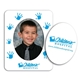 aerial view a handprints oval punch out picture frame magnet, image 1 of 2
