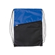 aerial view a reflex blue 2- tone zippered drawstring backpack - 13 x 16.75, image 1 of 2