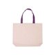 aerial view a purple cotton canvas tote bag with color accents, image 1 of 2