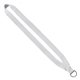 aerial view a white 3/4 polyester lanyard with sewn silver metal split - ring, image 1 of 2