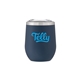 aerial view a matte navy cece 12 oz copper vacuum insulated stainless steel tumbler, image 1 of 6