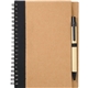 aerial view a black the eco spiral notebook with pen, image 1 of 2