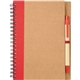 aerial view a red the eco spiral notebook with pen, image 1 of 4