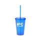 aerial view a translucent blue usa made 16 oz double - wall tumbler, image 1 of 2