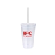 aerial view a clear usa made 16 oz double - wall tumbler, image 1 of 2