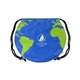 aerial view a reflex blue recycled polyester globe earth drawstring bag, image 1 of 4