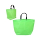 aerial view a lime-green two - tone heat sealed non - woven tote bag, image 1 of 2