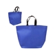 aerial view a reflex-blue two - tone heat sealed non - woven tote bag, image 1 of 2