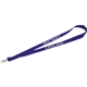 aerial view a navy blue lanyard with metal lobster clip - 3/4, image 1 of 3