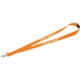 aerial view a orange lanyard with metal lobster clip - 3/4, image 1 of 3