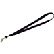 aerial view a black lanyard with metal bulldog clip - 3/4, image 1 of 3