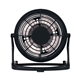 aerial view a black adjustable usb plug - in desk fan, image 1 of 2