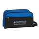 aerial view a royal blue polyester toiletry bag, image 1 of 2