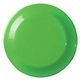 aerial view a lime green small discus plastic flying disc, image 1 of 2
