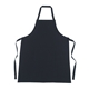 aerial view a black 100 cotton apron with large front pocket, image 1 of 3
