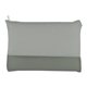 aerial view a gray zippered mesh vanity bag, image 1 of 2